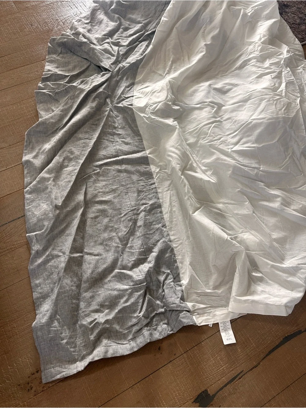 Pottery Barn Gray Linen Bed Skirt
